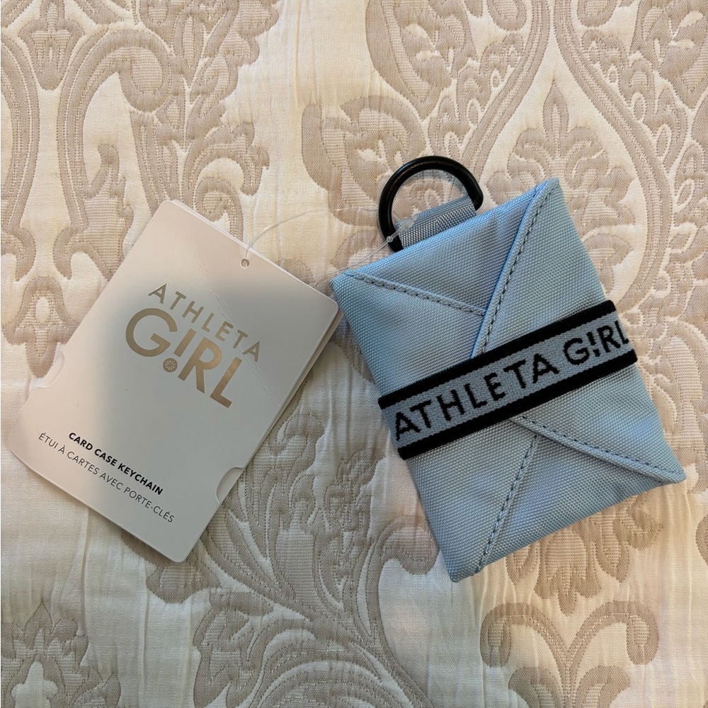 NWT Athleta Girl Blue Card Case Wallet Keychain